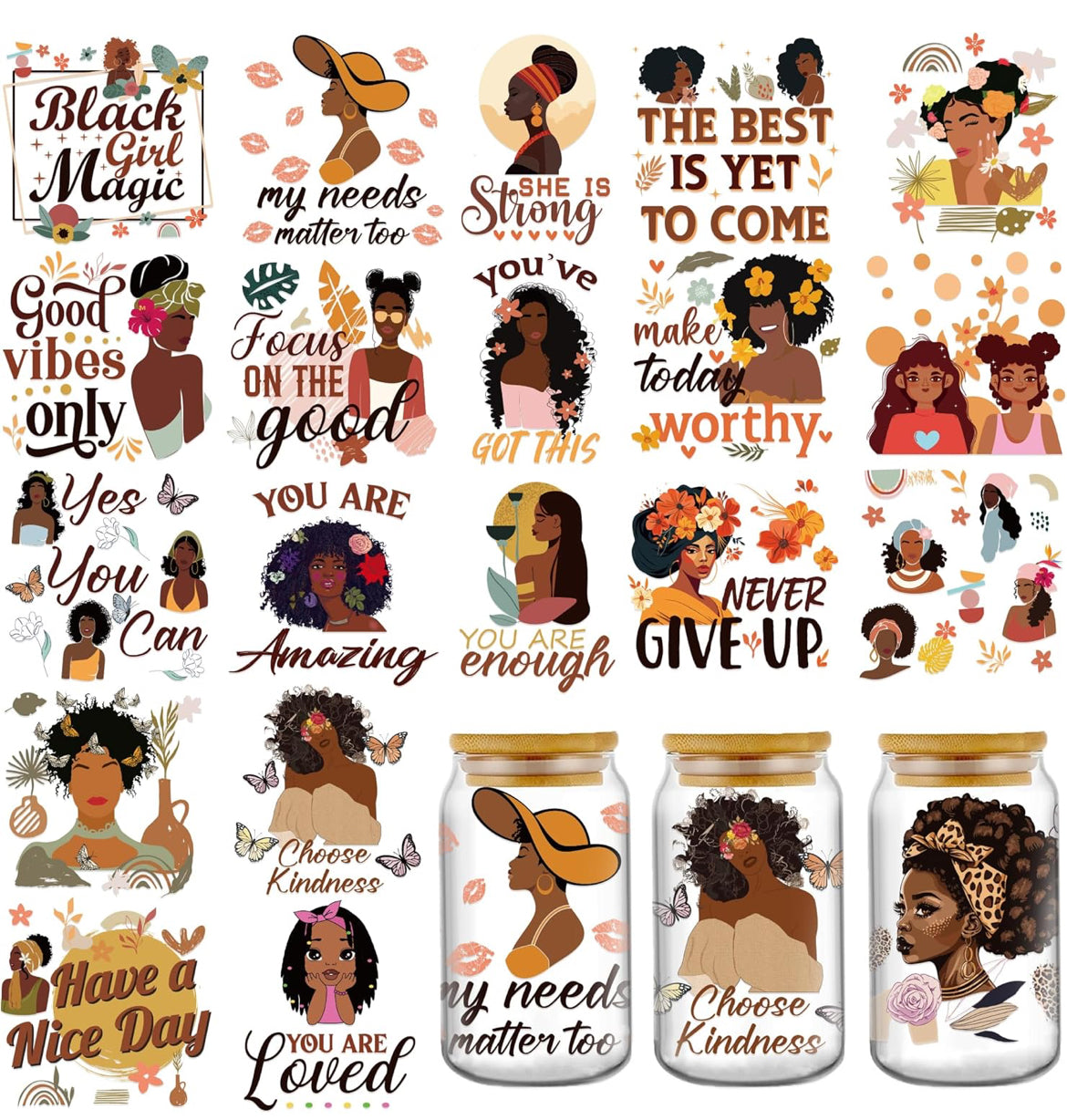 Black girl magic decals (assorted)